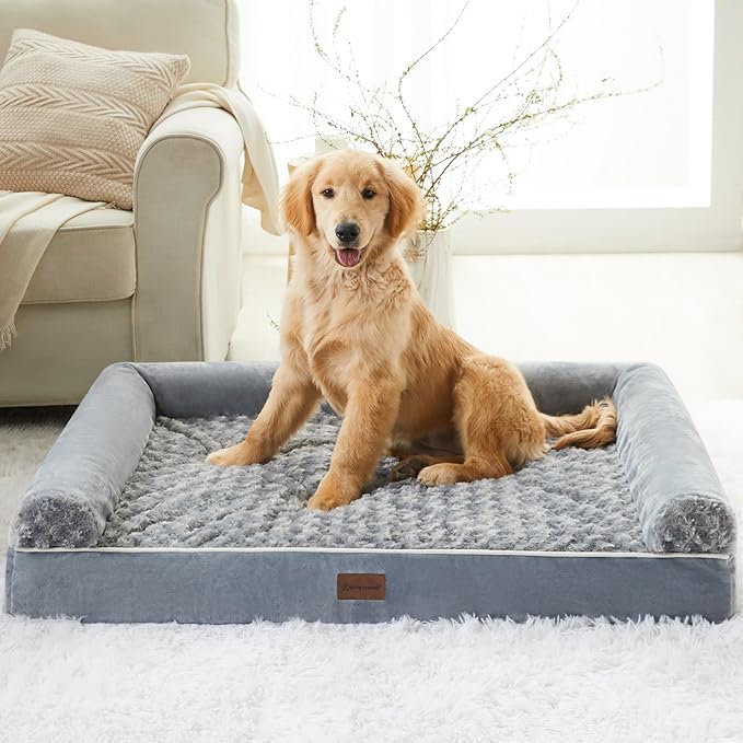 BFPETHOME Dog Beds for Large Dogs, Orthopedic Dog Bed for Medium Large Dogs,Big Waterproof Couch Pet Bed with Removable Washable Cover-PawvioPets