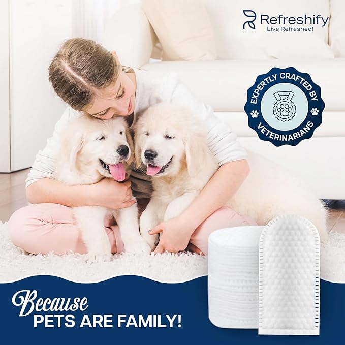 Dog Teeth Cleaning Wipes - 100 Value Pack - Fresh Mint Dog Dental Wipes, Vet Formulated Pet Teeth Cleaning Finger Wipes for Dogs & Cats – Effective Dog Teeth Cleaning, Plaque & Tartar Solution-PawvioPets