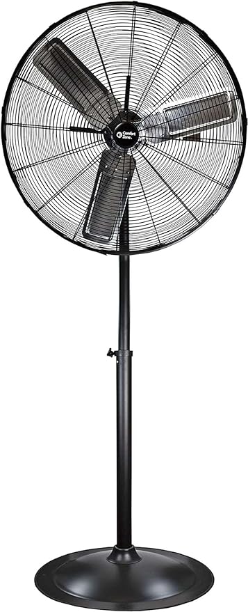 Comfort Zone Industrial Pedestal Fan, 30 inch, 3 Speed, High Velocity, Adjustable Height 56” to 76”, Metal, Meets OSHA Standards, Airflow 36 ft/sec, Ideal for Garage, Workshop or Warehouse, CZHVP30-PawvioPets