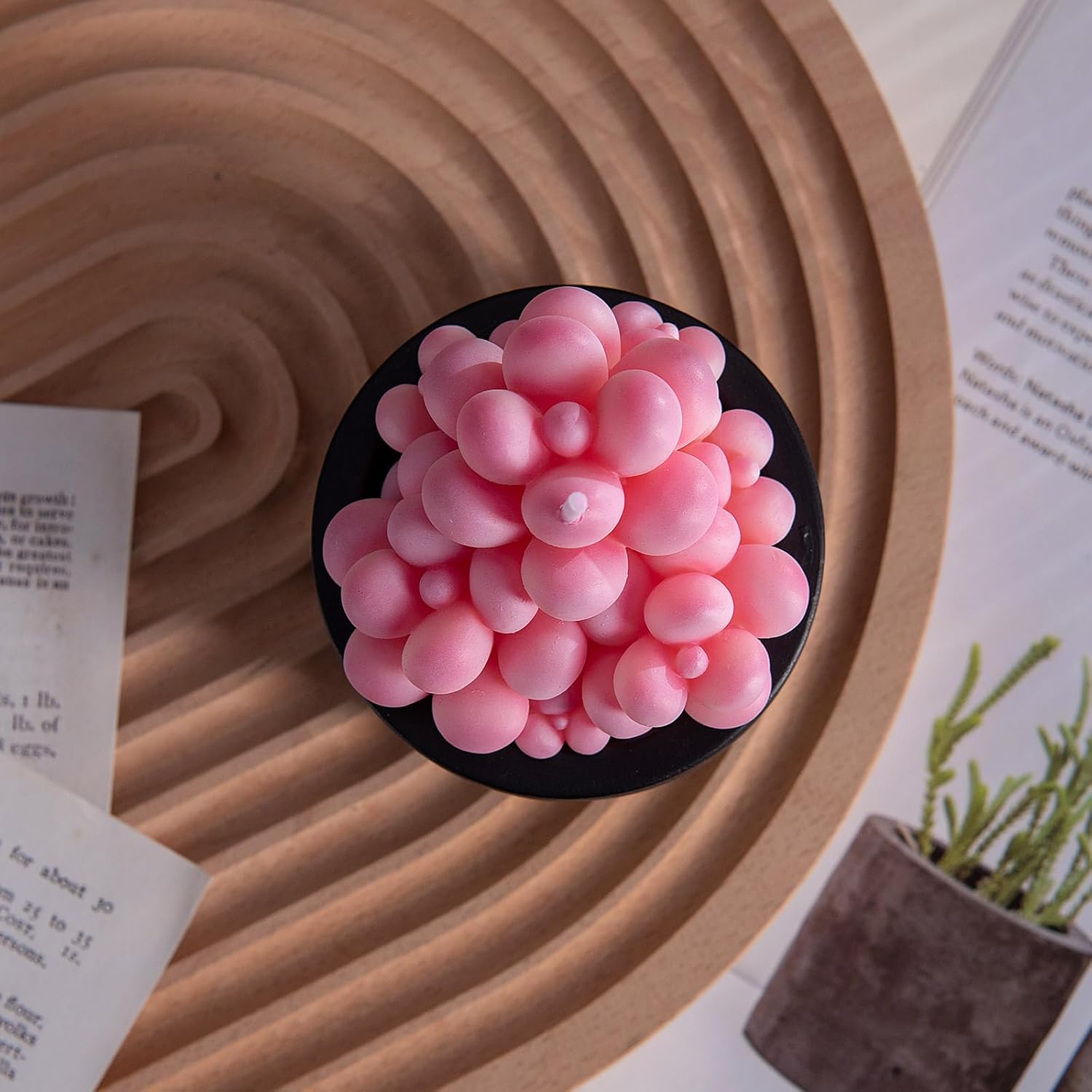 Pink Moonstones Succulent Scented Candle