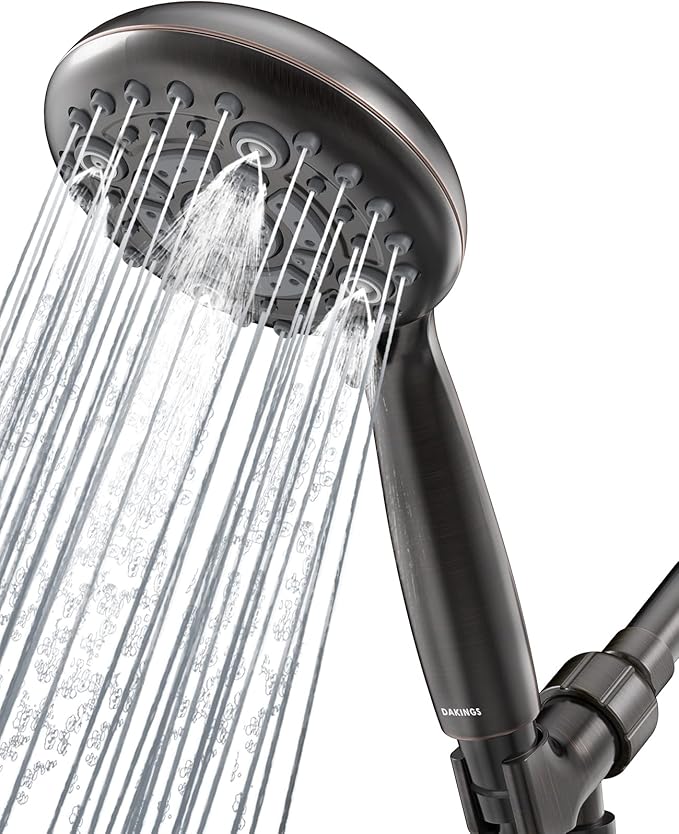 6 Spray Modes High Pressure Handheld Showerhead Set Upgraded 5 Inches Shower Head with Handheld Spray Oil Rubbed Bronze Handheld Shower Head 60 Inches Stainless Steel Hose-1-Min Install-PawvioPets