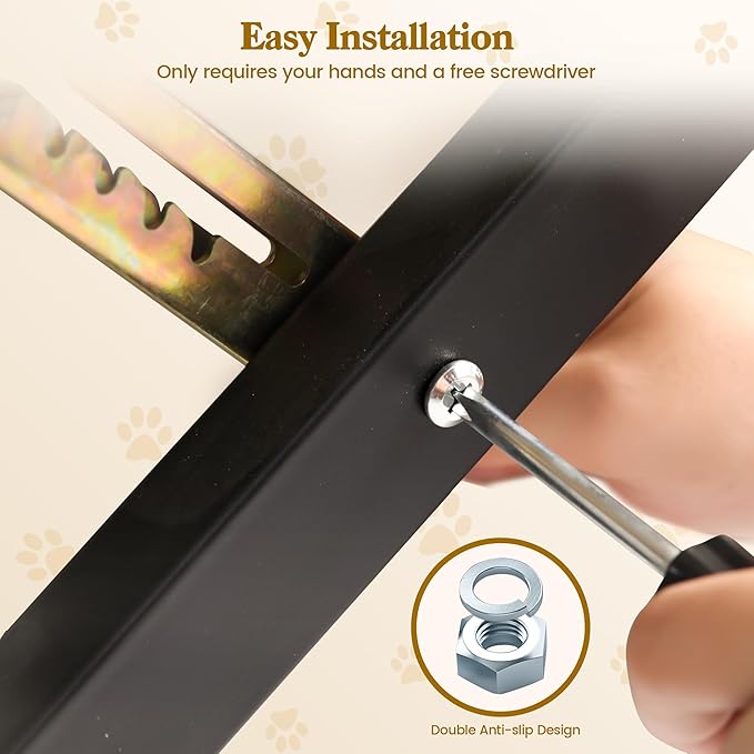 Dog Ramp for Bed Couch, Pet Ramp for Small Medium Old Dogs Cats with 10 Adjustable Heights from 5.91" to 19.69", 47" Long Portable Non-Slip Dog Bed Ramp for High Bed, Couch, Hold up to 200 LBS-PawvioPets