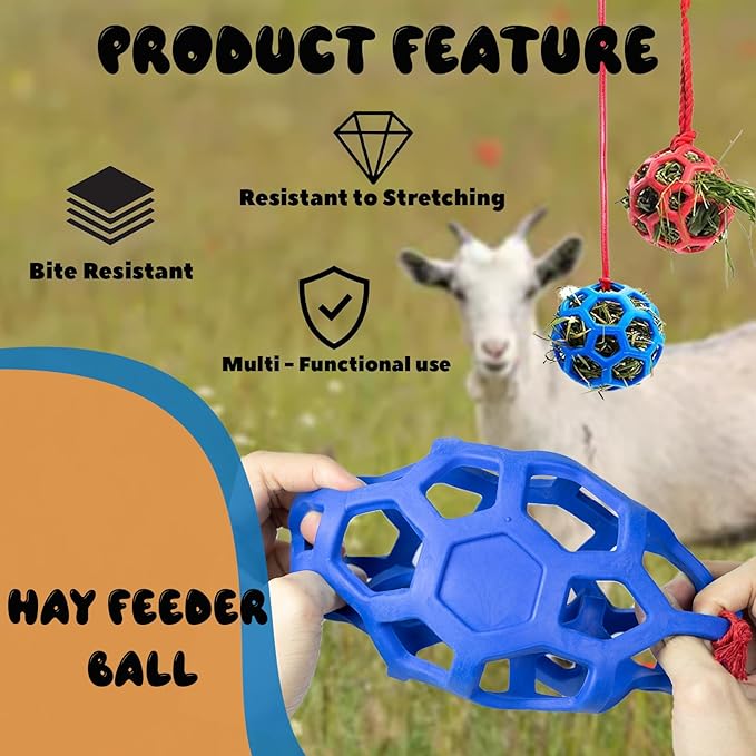 2 Pcs Novelty Hay Ball for Horses to Play with and Relieve Stress, Bright Color Hay Balls for Goats to Avoid Boredom-PawvioPets