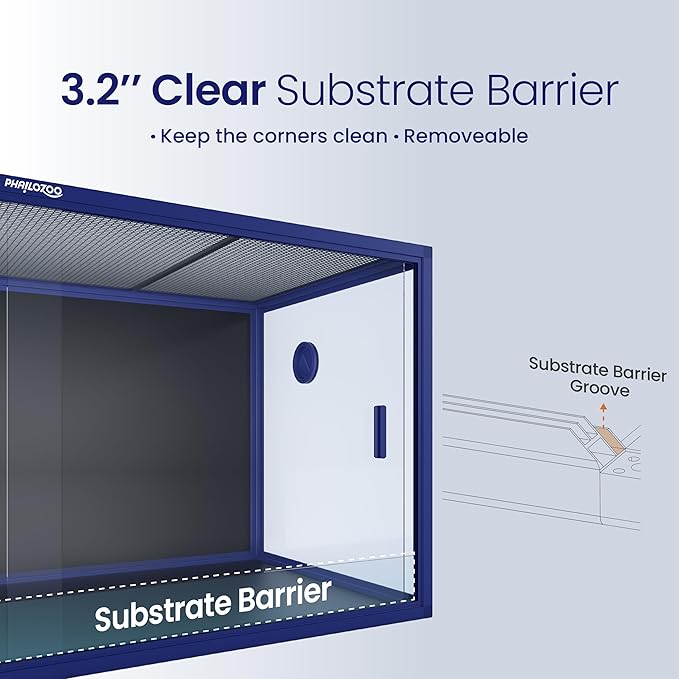 120 Gallon Bearded Dragon Tank,48" x 24" x 24" Reptile Tank with Sliding Door Top Screen Ventilation, Front Opening Reptile Enclosure for Easy Maintenance-PawvioPets