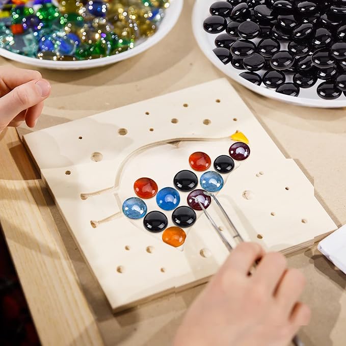 FUTUREPLUSX 1LB Black Flat Glass Marbles, Glass Pebbles Vase Filler, Dark Beads Fishbowl Decorative Gem for Table Scatter Home Decor-PawvioPets