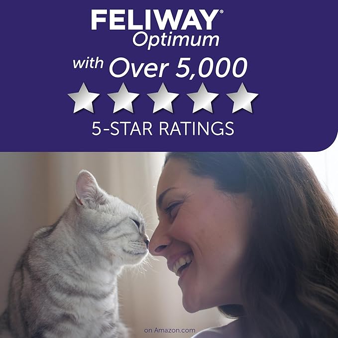 FELIWAY Optimum Cat, Enhanced Calming Pheromone Diffuser: 1 Diffuser Kit & 3 Refills-PawvioPets