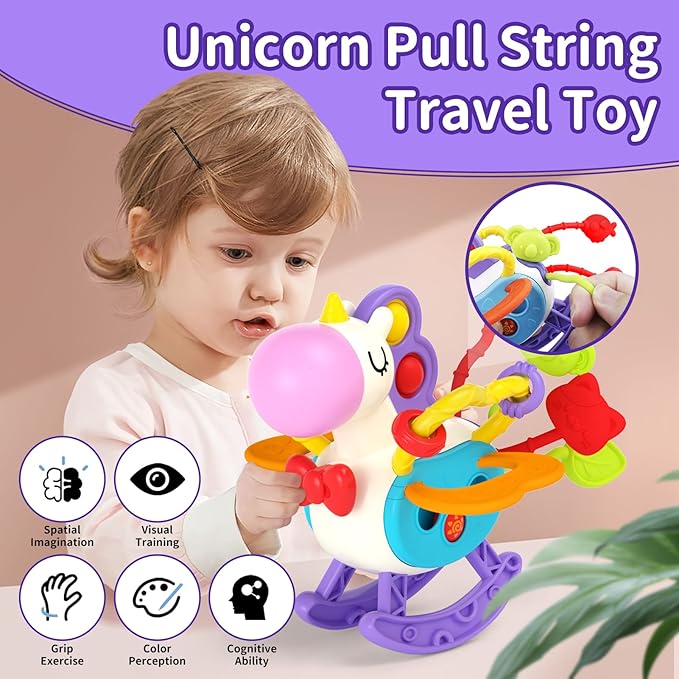 4 in 1 Baby Toys for 6 12 18 Month, Learning Toys for Babies 6-12 Months, Busy Cube, Stacking Sorter, Piano Xylophone Pull String Travel Toy, Birthday Gifts for Toddlers 1 2 Years Old-PawvioPets