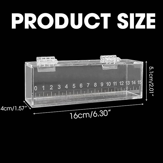 Fish Viewing Box Container with Lid and Scale, Acrylic Portable Fishing Mini Aquarium, Small Fish Breeder Hatching Boxes, Safe Tank Case for Breeding Egg Photo Isolation Outdoor Indoor-PawvioPets