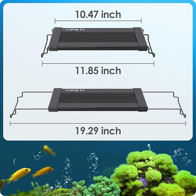 Aquarium Light, 14W 24/7 Natural Mode - Sunrise/Daylight/Moonlight Mode and Custom Mode with Expandable Bracket, Adjustable Timer and 7 Color Brightness for 12~18IN Fish Tank-PawvioPets