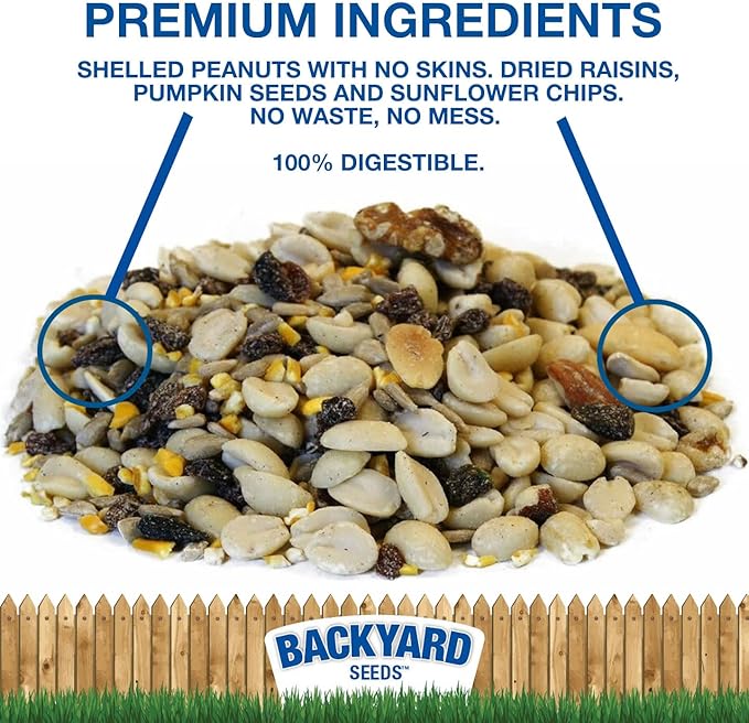 CountryMax Backyard Seeds Woodpecker No Waste Bird Seed Mix – 5 lb Bag | Shelled Peanuts, Sunflower Chips, Tree Nuts | Attracts Woodpeckers, Nuthatches, Jays-PawvioPets
