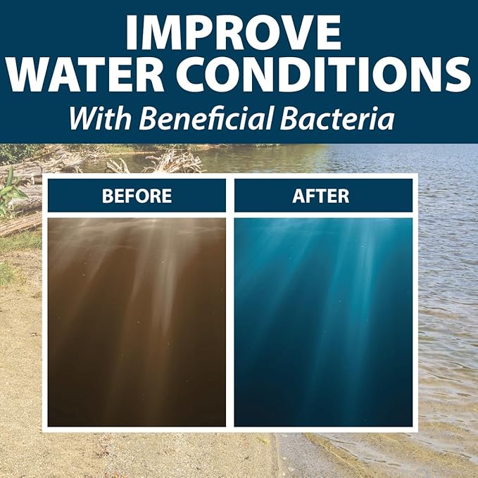 Airmax Pond Dye Plus, Nature's Blue Colorant & Natural Beneficial Bacteria, Large Pond & Lake Water Clarifier & Color Treatment, Shade Plants & Algae from Sunlight, Fish & Livestock Safe, 4 Gallons-PawvioPets