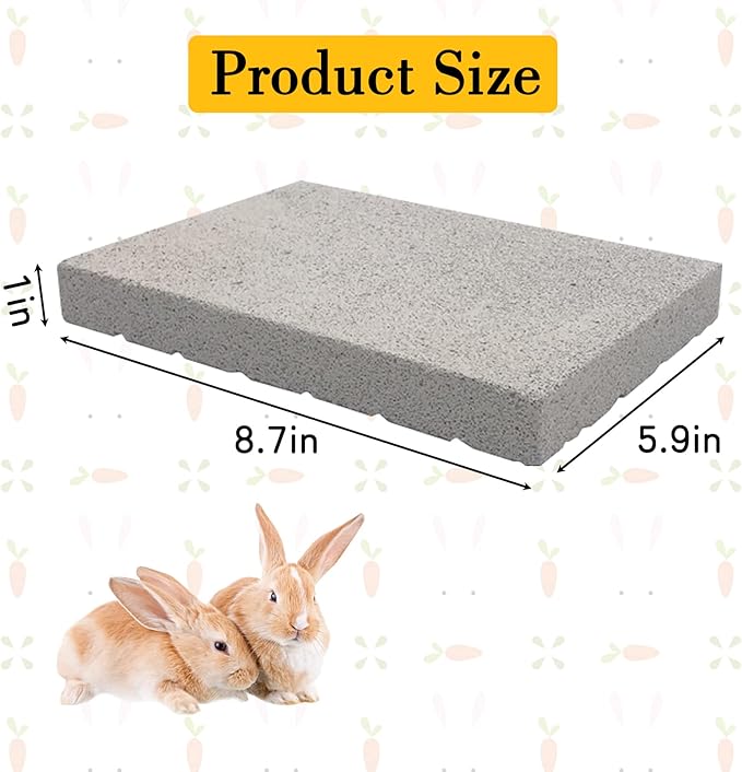 BNOSDM Rabbit Grinding Claw Pads Natural Hamster Lava Stone Teeth Grinding Scratching Pad Chew Toy for Small Animals-PawvioPets