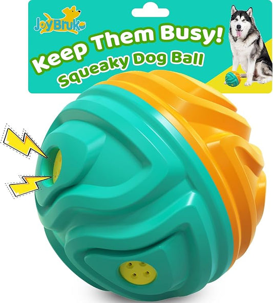 Dog Ball for Aggressive Chewers - Interactive Dog Toy Balls Fun Squeaky Sound to Keep Them Busy, Durable for Small Medium Large Breeds, Rubber Pet Chew Toys, As Seen on TV, Orange & Blue-PawvioPets