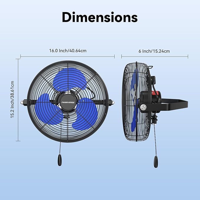 12 Inch Wall Fan Pro Series - Indoor High Velocity Wall Mount Fan for Commercial, Residential, Warehouse, Covered Patio, Shop, Garage, Barn, Gazebo 3 Speed 2800 CFM UL Safety Listed-PawvioPets