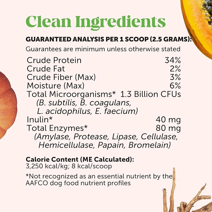 All-Natural Probiotic & Pumpkin Powder Dog Supplement - Prebiotics, Probiotics, Enzymes & Antioxidants for Healthy Gut Flora, Digestion & Immunity (90 Scoops)-PawvioPets
