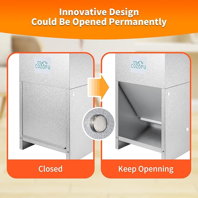 Dog Feeder - Galvanized Metal Pet Food Station for Indoor & Outdoor Use - Automatic Gravity-Fed Dispenser Suitable for Small, Medium, and Large Dog Breeds - Capacity: 25 Pounds of Dry Kibble-PawvioPets