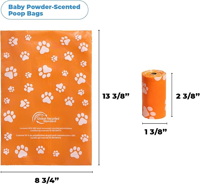 Best Pet Supplies Poop Bags for Dogs, 50% Post-Consumer Recycled Content dog waste bags on rolls, fits all poop bag holders for leashes - 150 Count, Assorted Colors, Scented-PawvioPets