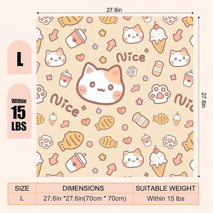 27.6" Cat Grooming Wrap Cat Wrap for Cutting Nails Cat Restraint for Nail Clipping Cat Swaddle Wrap Cat Burrito Wrap L(Within 15lbs) Anti-Scratch Anti-Escape Multifunctional Pet Tool-PawvioPets