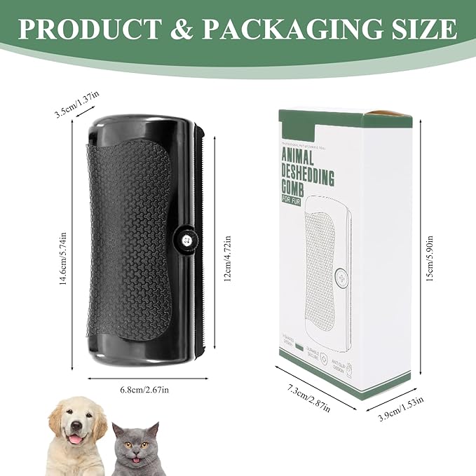 Deshedding Brush, Brush fro Shedding Grooming for Cats, Dogs, Rabbits, Horses Non-Slip Handle, Comfortable to Hold, Can Help pet Remove Shed Hair.-PawvioPets