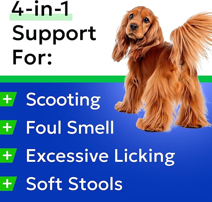 BARK&Spark Dog Anal Gland Treatment Chews - AnalGland Support Supplement - Stop Scoot & Reduce Odor with Prebiotics & Digestive Enzymes - Bacon Flavor, 120 Treats-PawvioPets