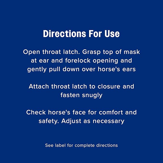Farnam SuperMask II horse fly mask without ears, extended coverage, protects eyes from insects and debris, adjustable throat latch, Yearling size-PawvioPets