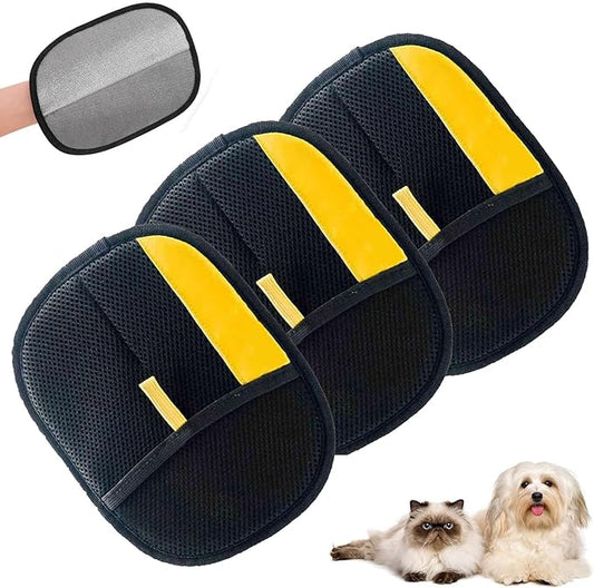 3pcs Pet Hair Removal Glove,Pet Hair Remover Glove for Cats & Dogs,Upgraded Animal Fur Removal Tool, Reusable Cats & Dogs Grooming Gloves for Hair Removal-PawvioPets