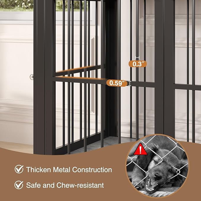 39.4" Dog Crate Furniture for Medium and Large Breed, Dog Kennel Furniture with Storage Shelf & Lockable Wheels, Heavy Duty Wooden End Side Table Pet Cage Indoor, Chew-Resistant, Grey-PawvioPets