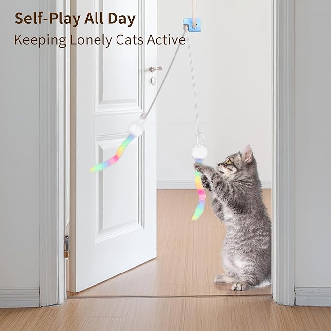 5 Pack Cat Toy Replaceable Feathers for Interactive Cat Toys with Remote Control, Cat Feather Toys Attachments for Indoor Cats Exercise and Play (Not Include Cat Toy, Only Accessories)-PawvioPets