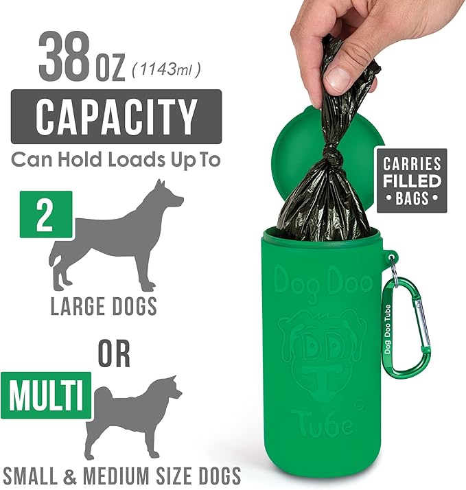 Dog Doo Tube Filled Dog Waste Bag Holders - Reusable Dog Poop Bag Tubes Designed to Keep in Odors and Germs-PawvioPets