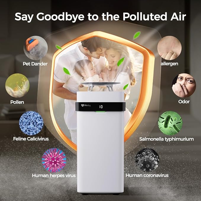 Airdog X5 Pet Air Purifier – TPA Technology Up to 20X More Effective than HEPA, Ideal for Rooms Up to 1614 sqft - Washable Filter and Whisper Quiet-PawvioPets
