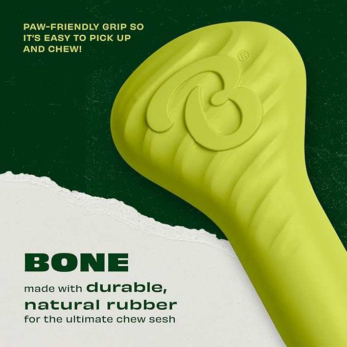 Benebone Natural Rubber Dog Bone Chew Toy, Natural Rubber-PawvioPets