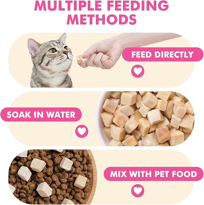 Freeze Dried Cats & Dogs Raw Treats, All Natural Single Ingredient Chicken Breast, High Protein Healthy Pet Training Treats or Food Topper, 11.3 oz-PawvioPets