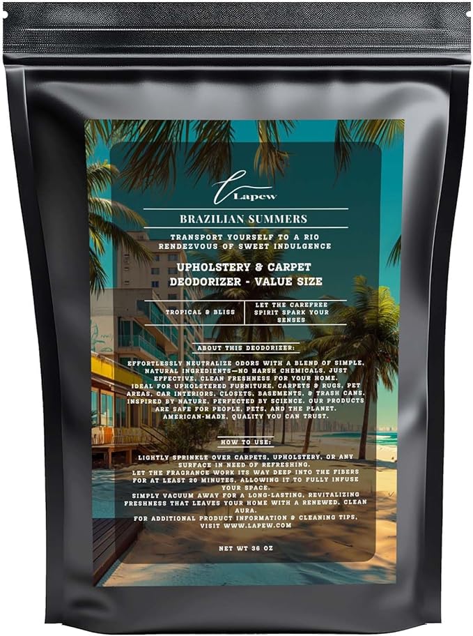 Brazilian Summers Carpet Freshener Powder Refill 36 oz | Powerful Odor Eliminator for Home | Upholstery Deodorizer | Carpet Deodorizer | Pet Urine | Cat Litter Box | Brazilian Crush Fragrance-PawvioPets