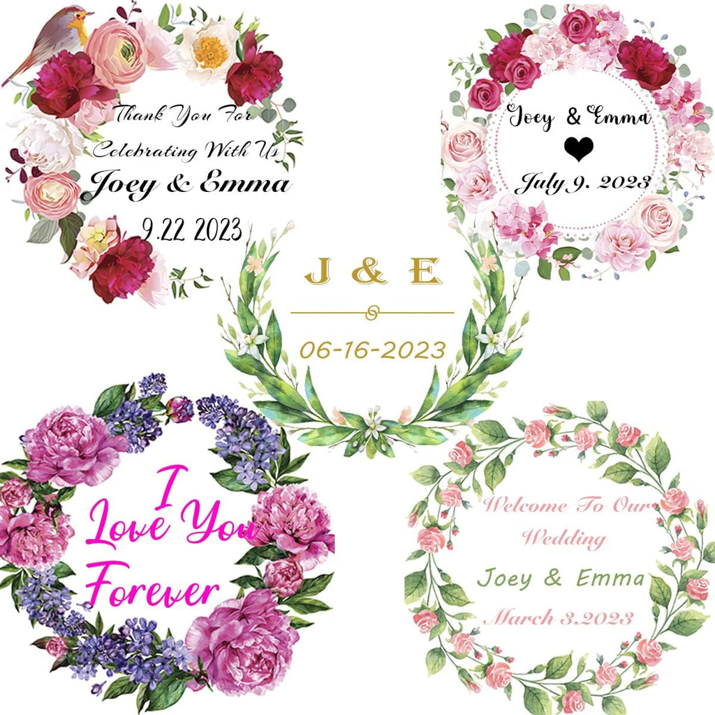 50 Pack Custom Stickers Personalized Labels for Business Logo Customized Vinyl Wedding Favors Birthday Baby Bridal Shower Make Your Own Decals