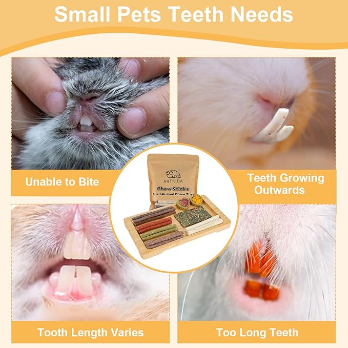 65PCS Rabbit Bunny Guinea Pig Chew Toys Treats, Chinchilla Hamster Chews Toys for Teeth, Timothy Hay Chips Treats Sticks for Rabbit Guinea Pig Chinchilla Hamster Rat-PawvioPets