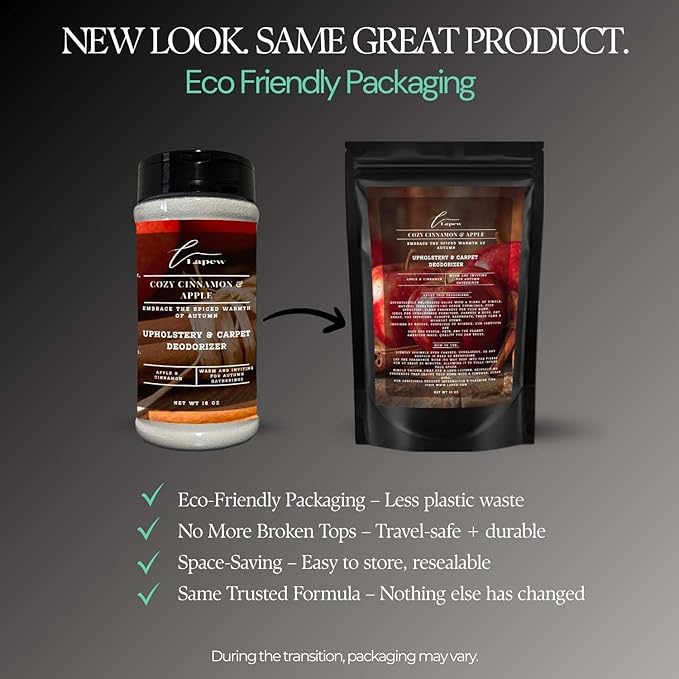 Cozy Cinnamon & Apple Carpet Freshener Powder: Powerful Odor Eliminator for Home, Upholstery Deodorizer, Carpet Deodorizer, Pet Urine, Cat Litter Box - Cozy Cinnamon & Apple Fragrance.-PawvioPets