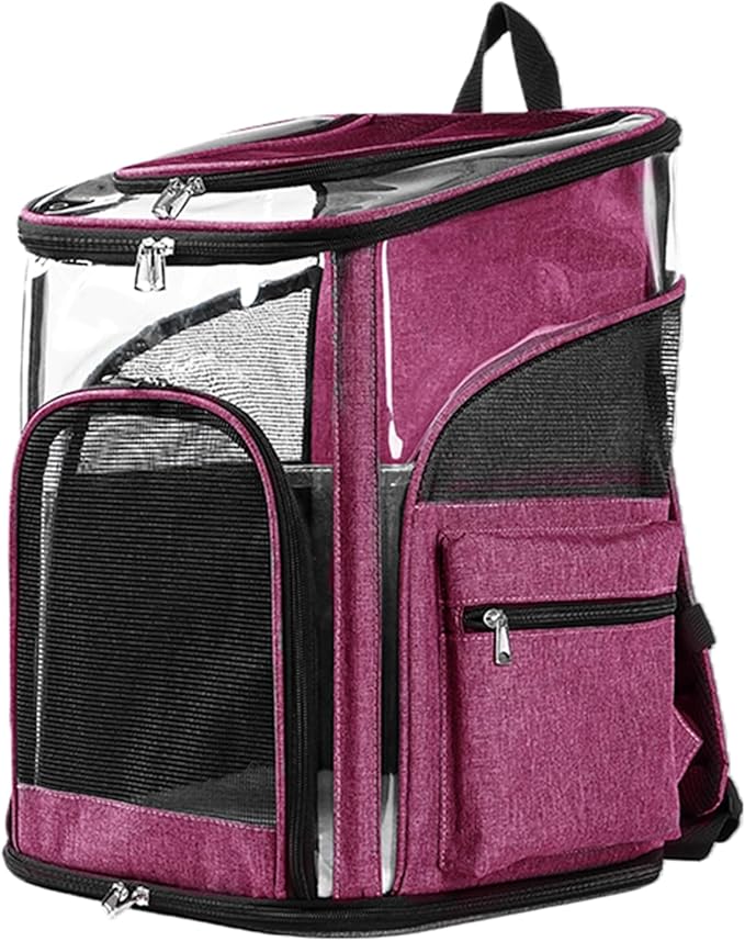 Cat Carriers Dog Carrier Pet for Small Medium Cats Dogs Puppies up to 25 Lbs, TSA Airline Approved Soft Sided, Collapsible Travel Puppy - Black Grey (M: 13" LX11.4 WX17.3 H, Pink)-PawvioPets