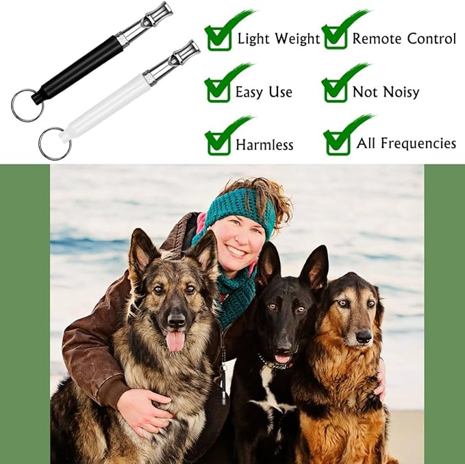Dog Whistle - Stop Barking Neighbors Dog, Ultra-Wide Frequency Ultrasonic Silent Dog Whistle for Dog, 2 Pack Professional Recall Dog Training Whistles-PawvioPets
