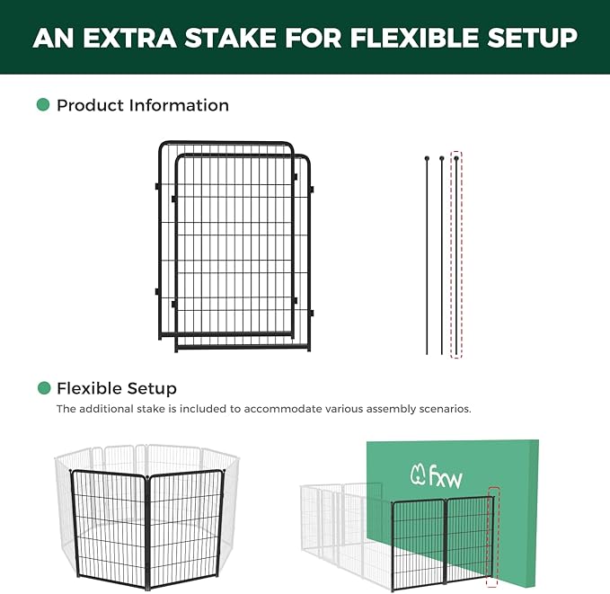 FXW Homeplus Unleashed Indoor Dog Playpen - Stress-Free and Safe Play, Heavy Duty 40 Inch 2 Wire Panels Dog Pen for Medium and Large Dogs, Black│Patented-PawvioPets