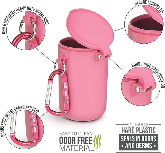 Dog Doo Tube Filled Dog Waste Bag Holders - Reusable Dog Poop Bag Tubes Designed to Keep in Odors and Germs-PawvioPets