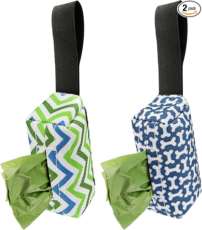 Dog Poop Bag Holder for Leash, 2 Pack Dog Poop Bag Dispenser, Sturdy and Guaranteed Leakproof Poop Bag Holders for Leashes, Dog Waste Bag Holder, Unscented, 2 Dispenser and 30 Bags By PobbY-PawvioPets