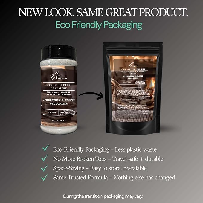 Cocoa Butter Cashmere Carpet Freshener Powder: Powerful Odor Eliminator for Home, Upholstery Deodorizer, Carpet Deodorizer, Pet Urine, Cat Litter Box - Cocoa Butter Cashmere Fragrance.-PawvioPets