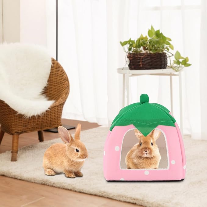 BWOGUE Guinea Pig House Bed Cozy Hamster Cave Large Hideout for Dwarf Rabbits Hedgehog Bearded Dragon Winter Nest Hamster Cage Accessories-PawvioPets