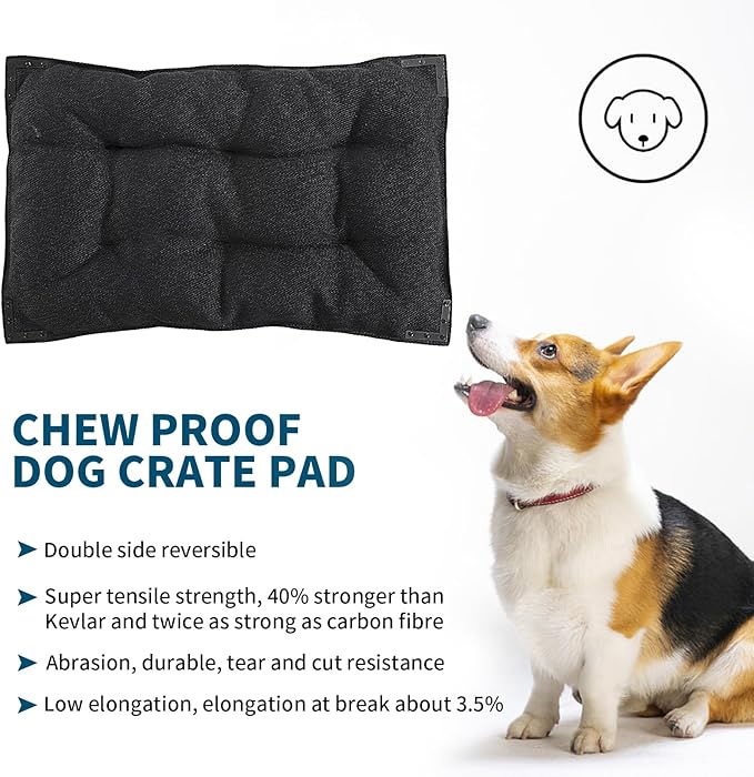 BALAPET Chew Proof Dog Bed with Metal Rivet Corner for Large Dogs, Stable Kennel Pad Mat for Teething Puppy, Durable Indoor Outdoor Crate Pad for Medium Dog Crates, 41"x28"-PawvioPets