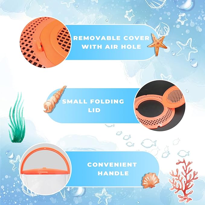 Foldable Small Aquarium, Portable Fish Tank, Fish Transport Container, Plasitc Fish Bowl, Beginner Tank, Great Concept for Catching and Release Critters, Beach, Pool and Lake-PawvioPets