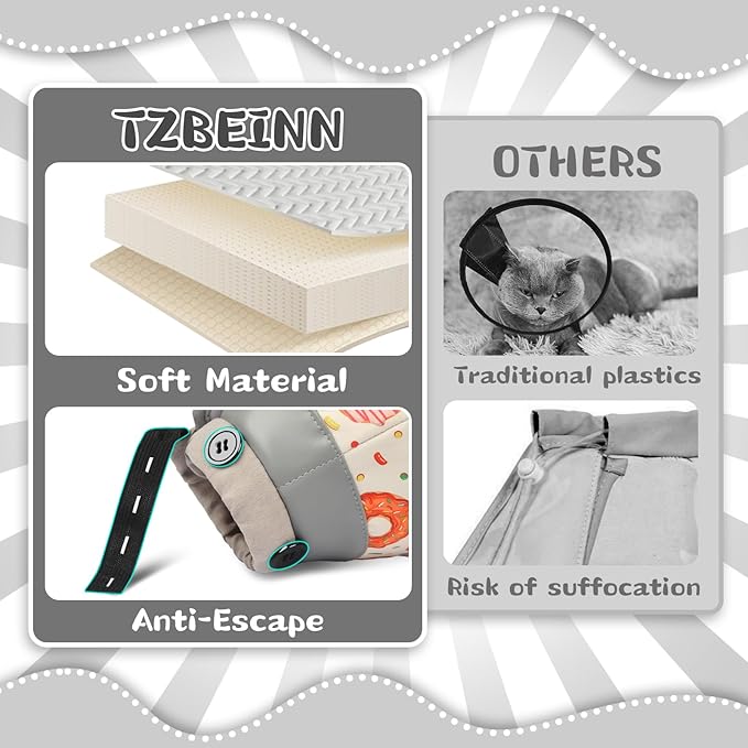 Cat Cone Collar Soft for Wound Healing, Foldable Neck Recovery Cone Anti Licking, Small Adjustable Surgery Cat Head Cone Alternative for Kittens(Size: M)-PawvioPets