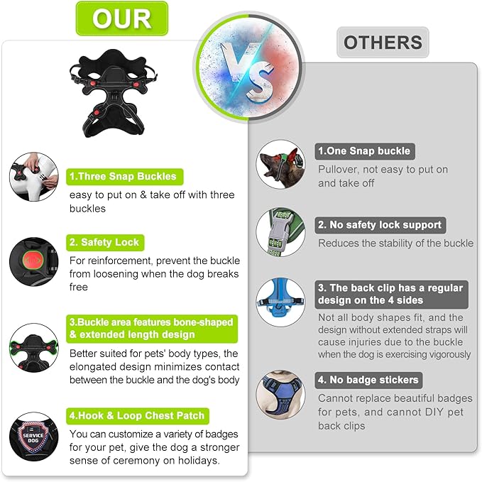 Dog Harness, Adjustable Reflective Dog Vest No Pull Dog Harness with Badge and Bow Tie for Puppy Small Medium Large Dogs-PawvioPets