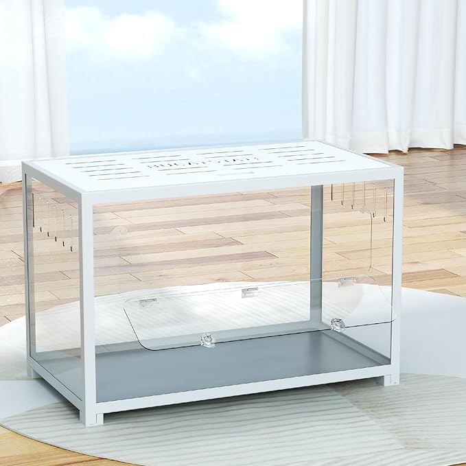 BUCATSTATE Hamster Cage Metal 2.0 - Small Animal Habitats Large Stackable with Top Access Easy Assemble 31.4L*17.6W*20H Inches Dwarf Syrian Hamster House for Guinea Pig, Gerbil (552sq inch White)-PawvioPets