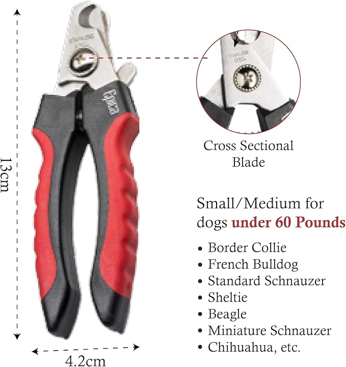 Epica Professional Dog Nail Clipper, Nail Clippers for Large Dog, Easy and Safe Grooming Clippers, Cat Claw Trimmer with Safety Guard (Small/Medium)-PawvioPets
