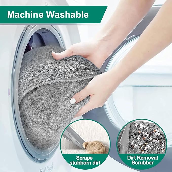 18" Professional Microfiber Mop Floor Cleaning System, Flat Mops with Stainless Steel Handle, 4 Reusable Washable Mop Pads, Wet and Dust Mopping for Hardwood, Vinyl, Laminate, Tile Cleaning (White)-PawvioPets